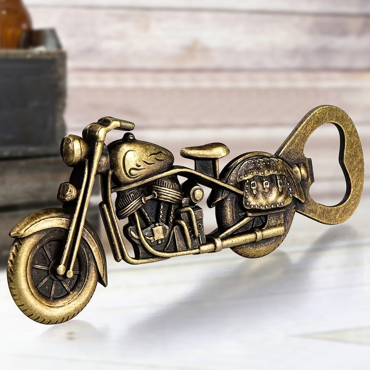 1pc Golden Motorcycle Bottle Opener - Perfect Gift for Beer Lovers and Men - 5 Inches/2 Inches/0.3 Inches - 3 Ounces - Unique Design - Durable Metal Construction - Ideal for Parties & Home Bars